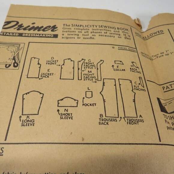 Simplicity 2541 clothing pattern boys size 12 Pajamas, pants, shirt (complete - Picture 7 of 9